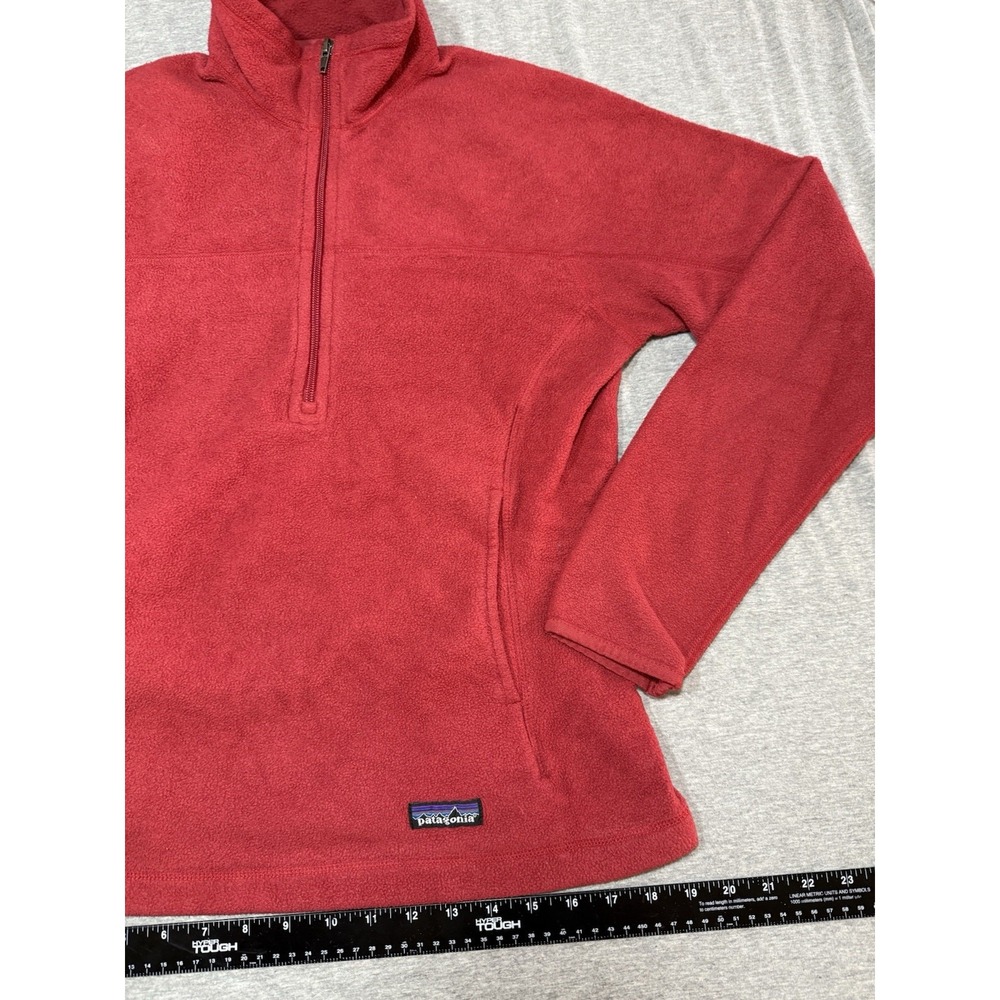 Patagonia Synchilla Jacket Womens Sz M Red 1/2 Zip Pullover Fleece - Picture 3 of 9